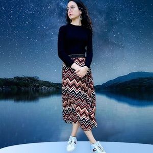 Jones New York Latino Pleat and Print Knit Dress